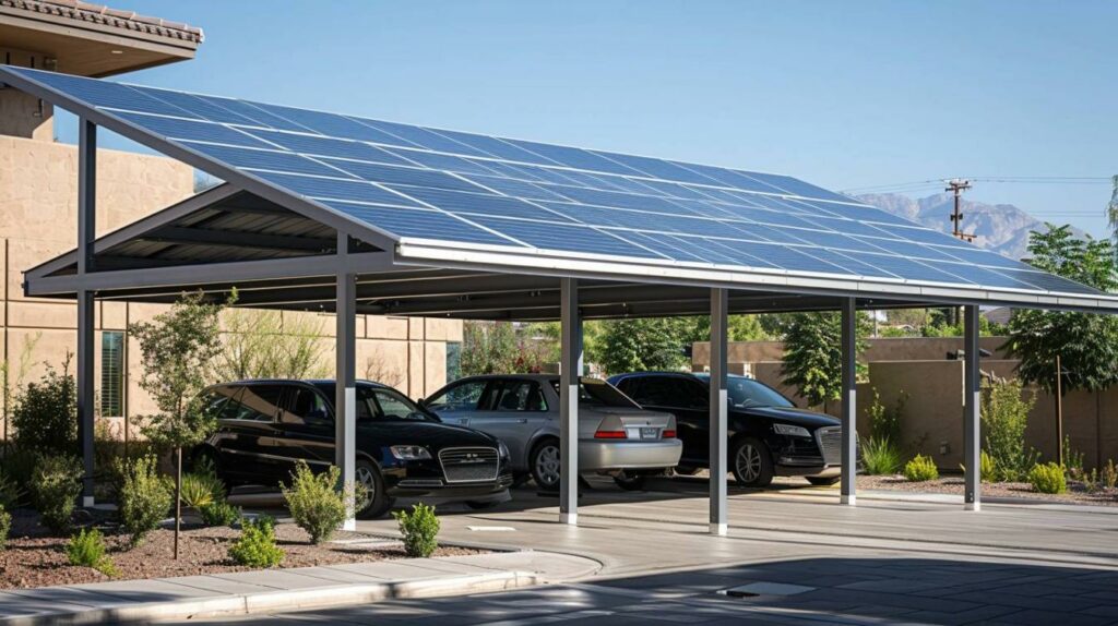 Carport solaire en acier