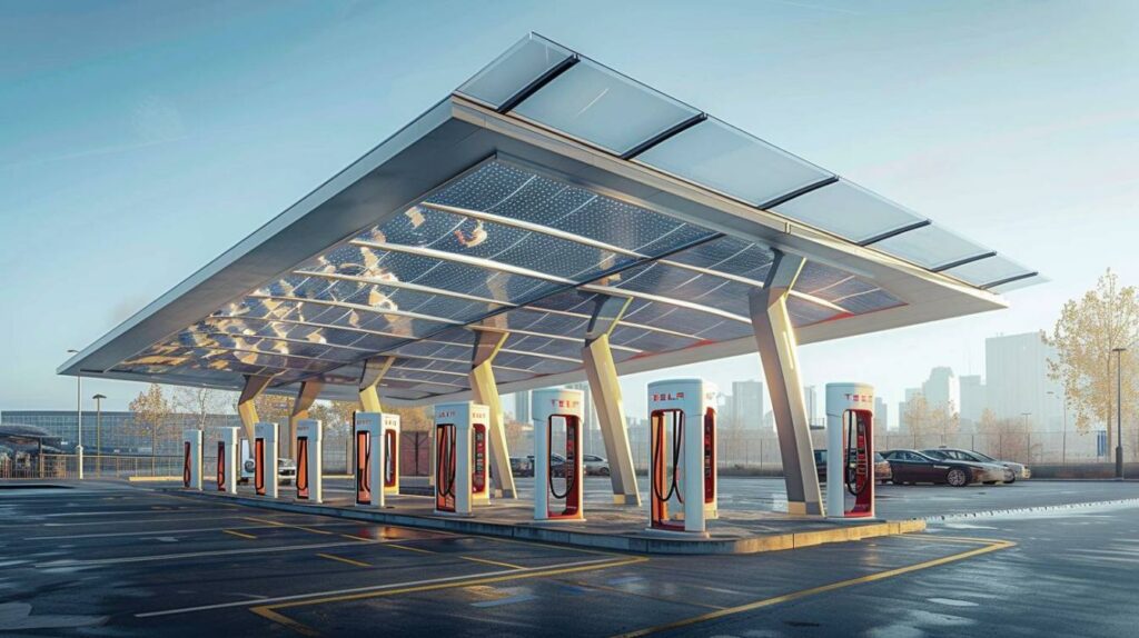 Le carport solaire pour recharger les véhicules électriques