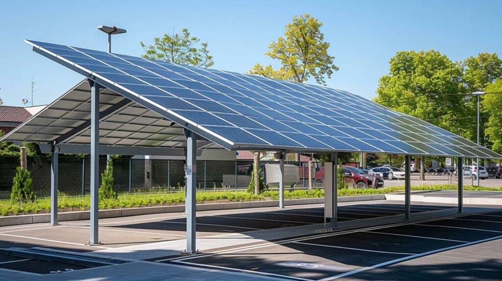 Carports solaires : le stockage d’énergie intégré